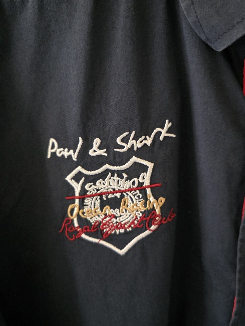 NWOT Paul & Shark L Modern Academia Nautical Yacht Club Embroidered Button Shirt - Picture 7 of 16